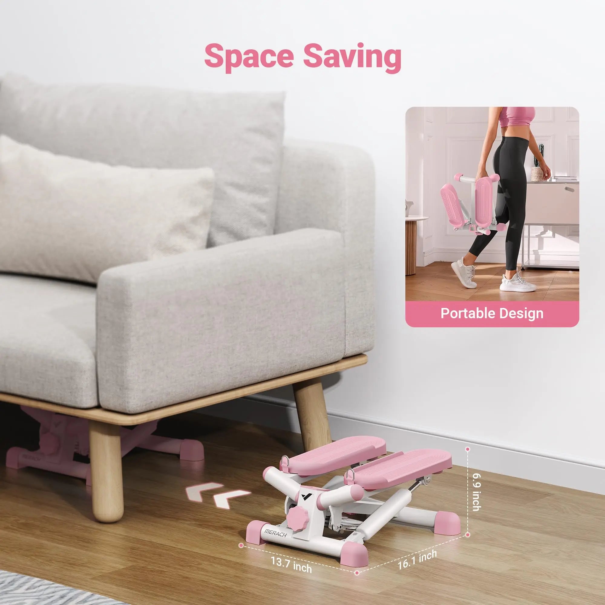 MERACH Mini Stepper with Resistance Bands