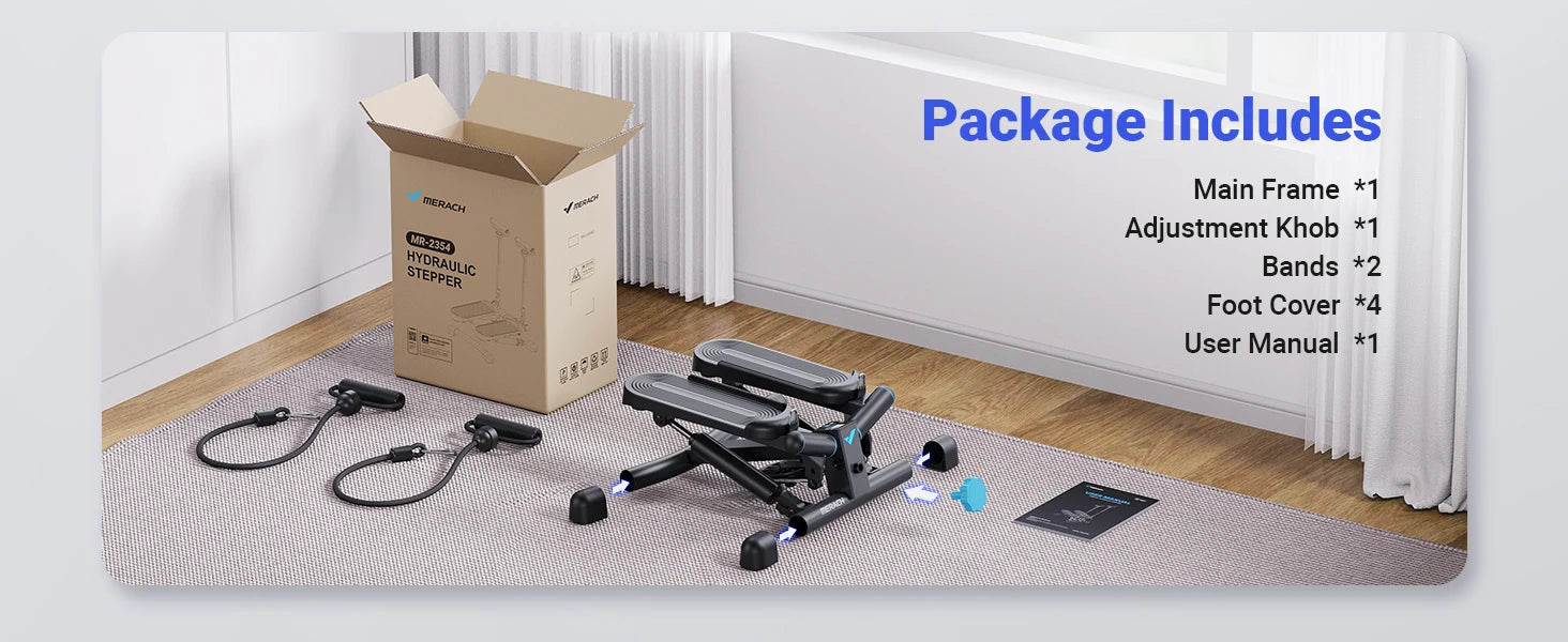 MERACH Mini Stepper with Resistance Bands