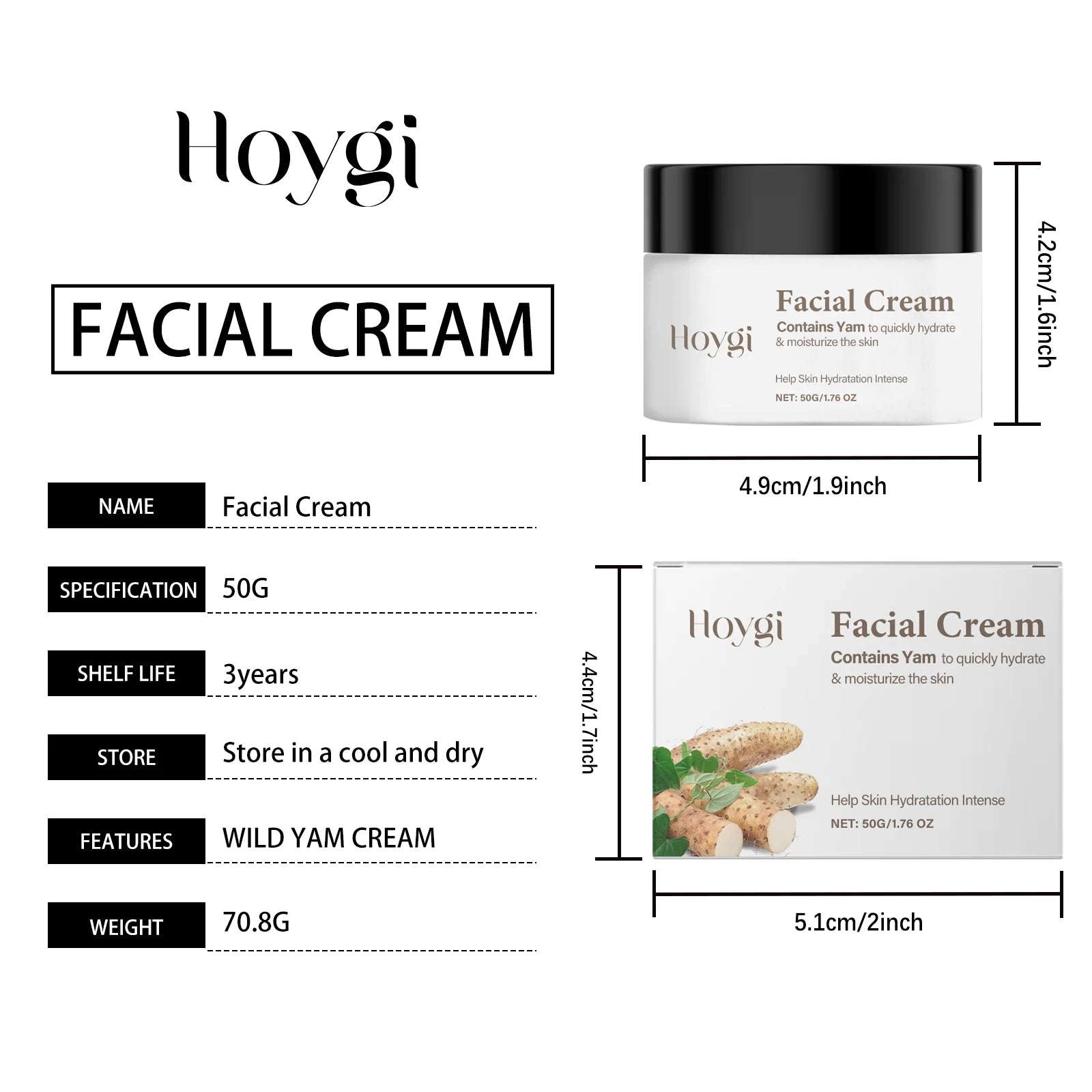 Yam Face Cream Moisturizing & Brightening