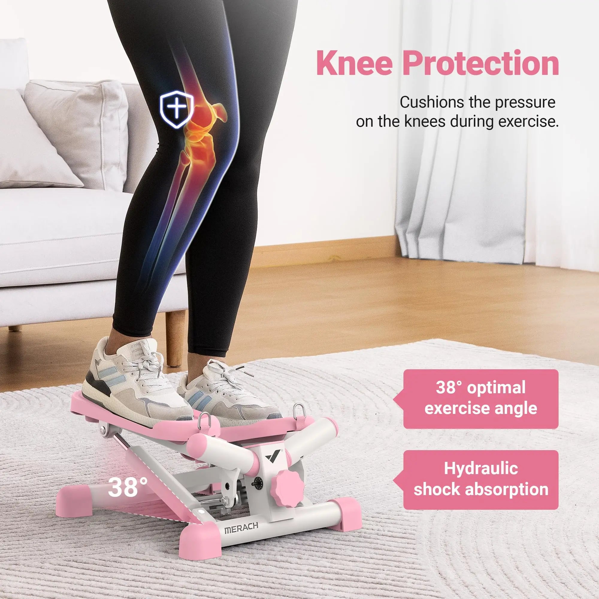 MERACH Mini Stepper with Resistance Bands