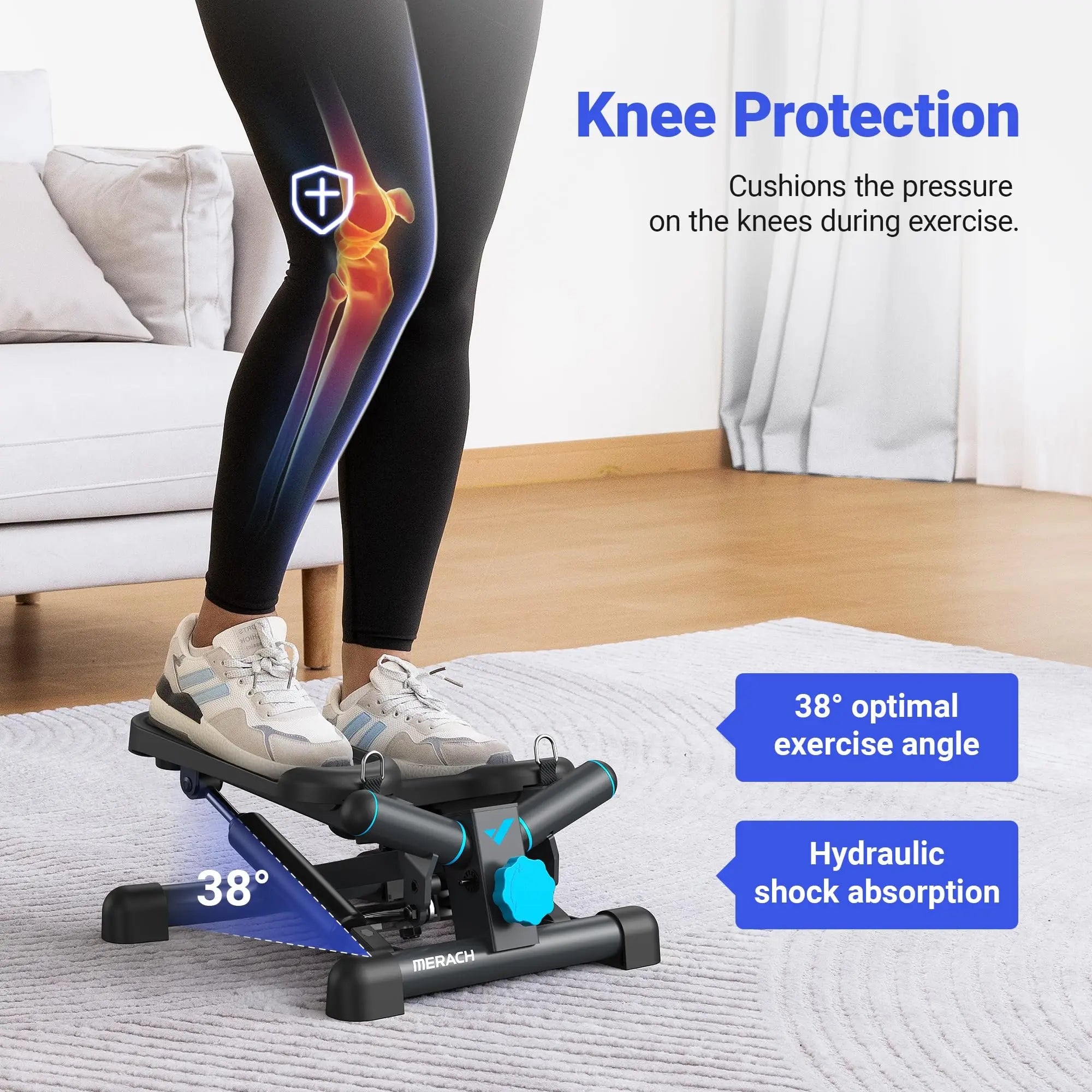 MERACH Mini Stepper with Resistance Bands