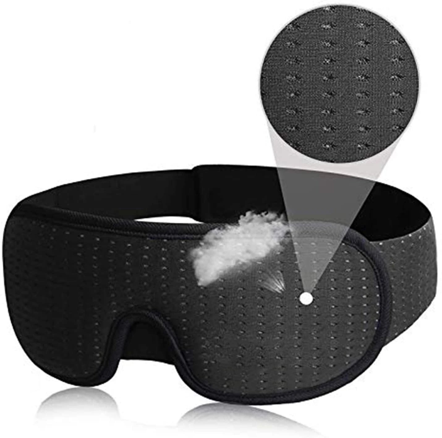 3D Sleep Eye Mask – Soft Padded Light Blockout Blindfold for Comfortable Sleeping