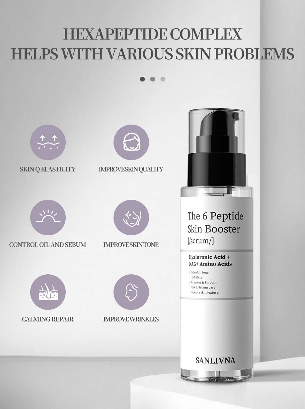 6 Peptide Essence Facial Skincare Set with Collagen