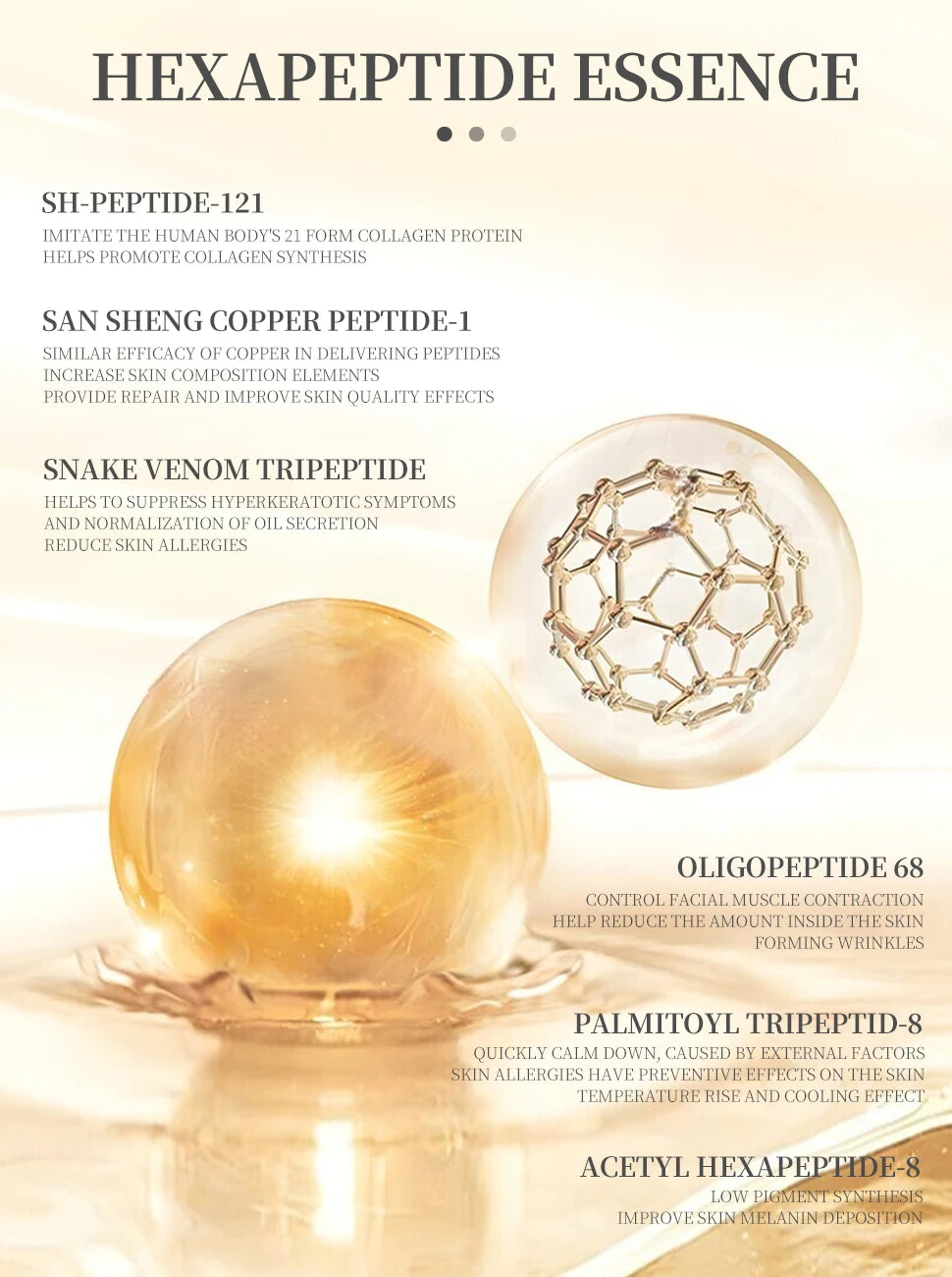 6 Peptide Essence Facial Skincare Set with Collagen