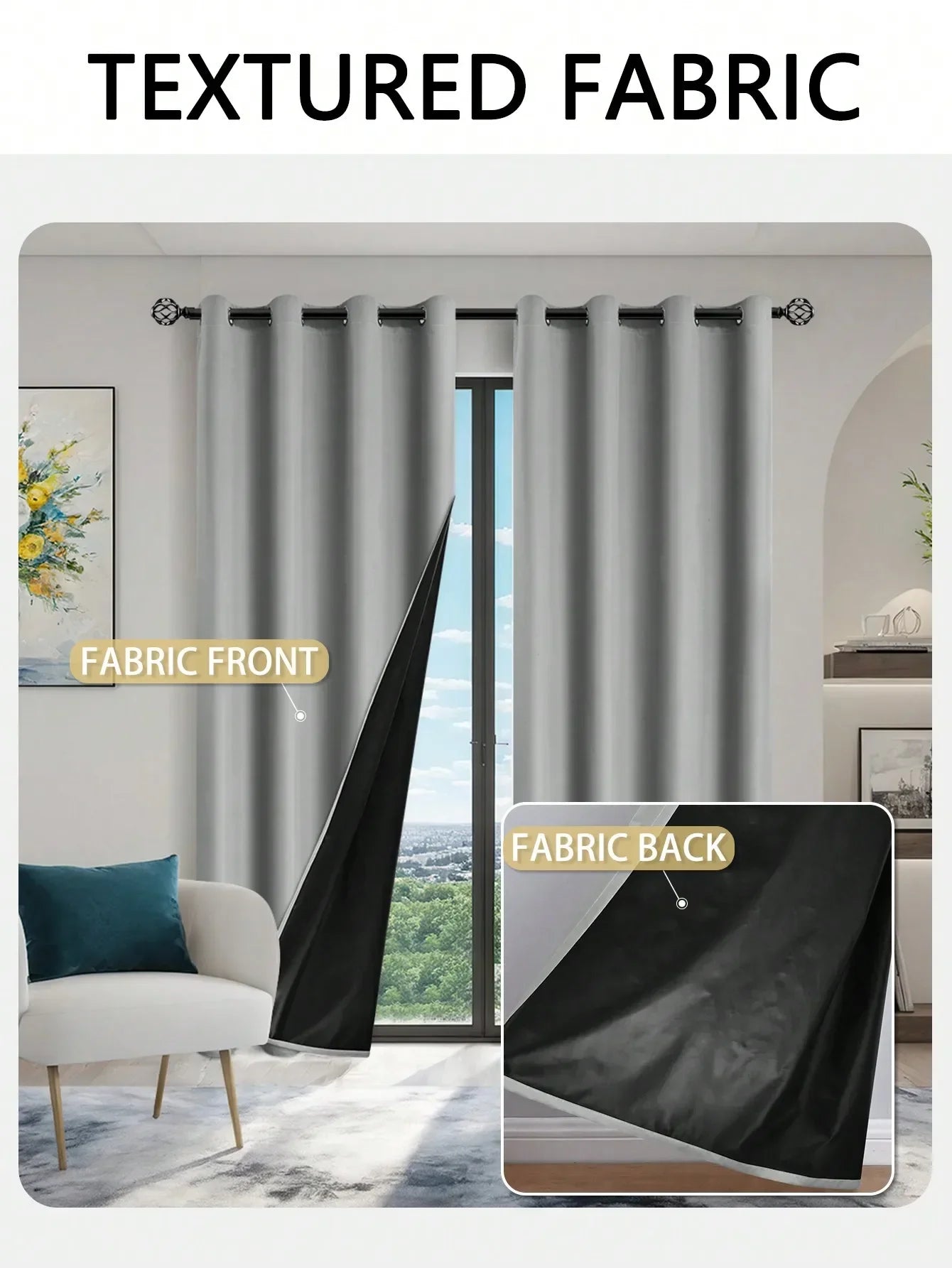 Solid Blackout Curtains with Grommets