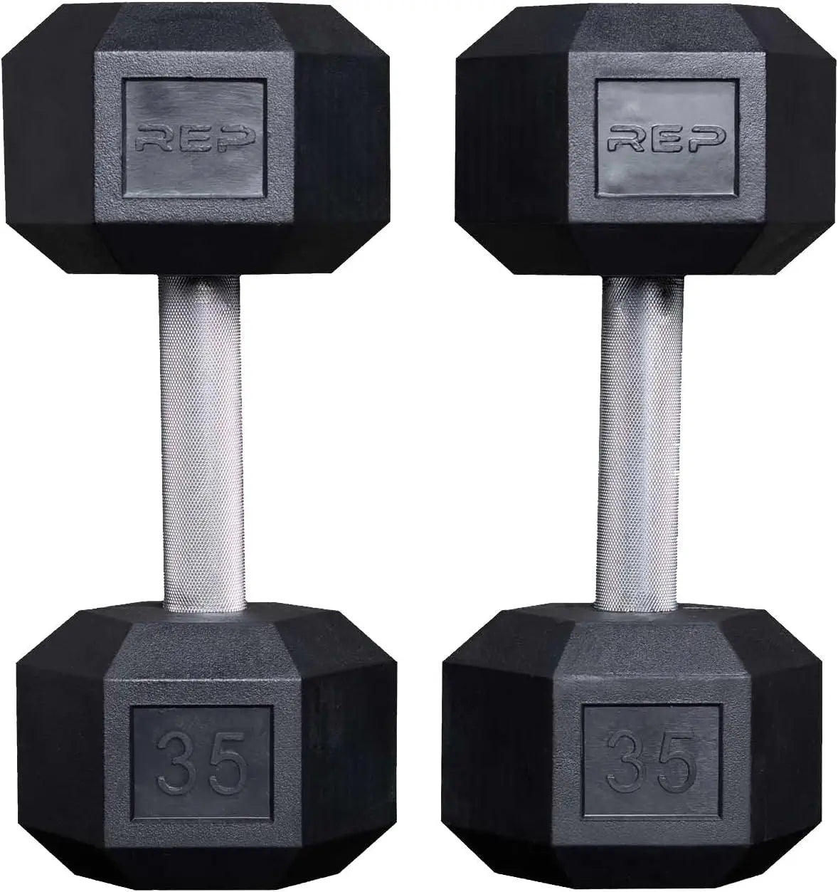 Rubber Hex Dumbbells – Singles & Pairs