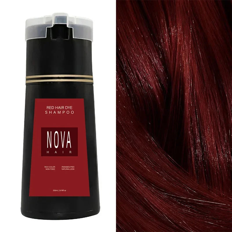 Nova 3-in-1 Hair Dyeing Shampoo – Natural Black , light brown, etc ,Hair Color & Care for Men and Women: