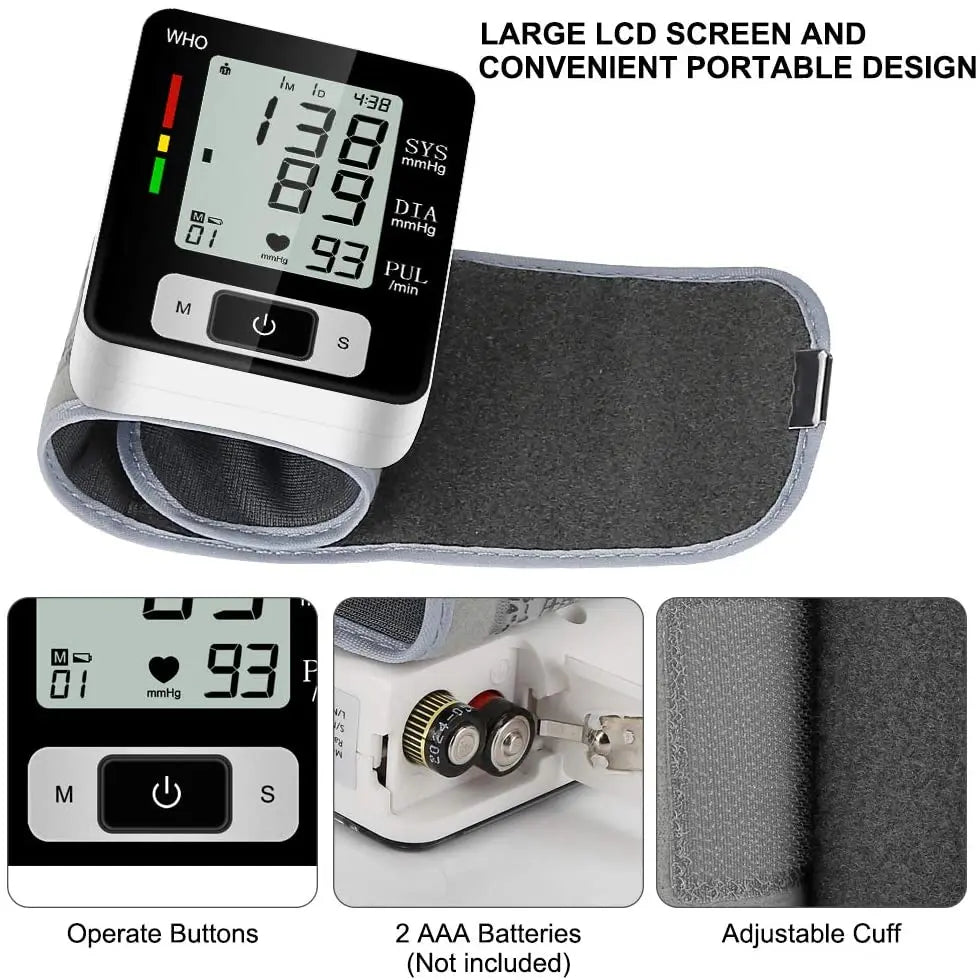 High-Accuracy Digital Wrist Blood Pressure Monitor