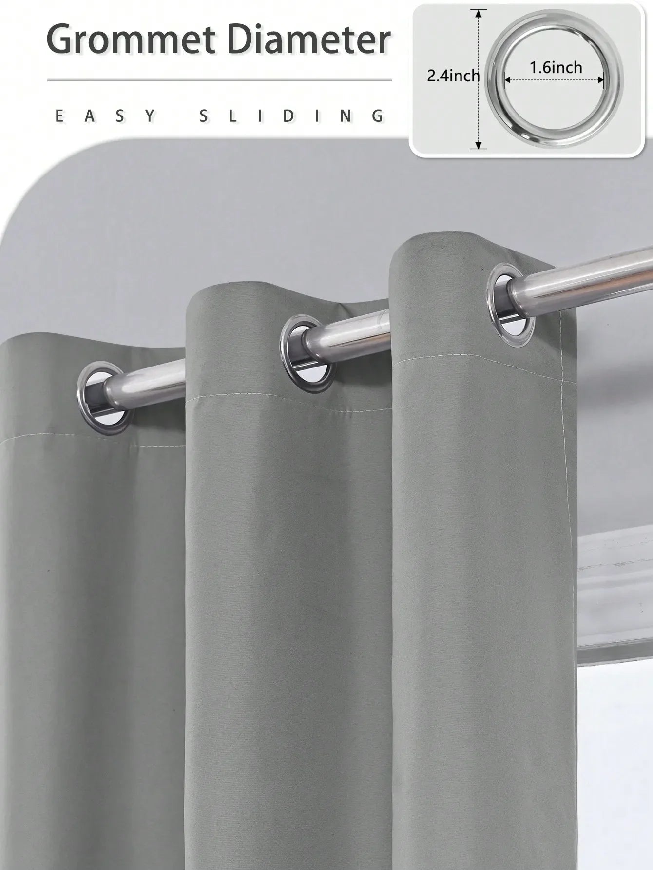 Solid Blackout Curtains with Grommets