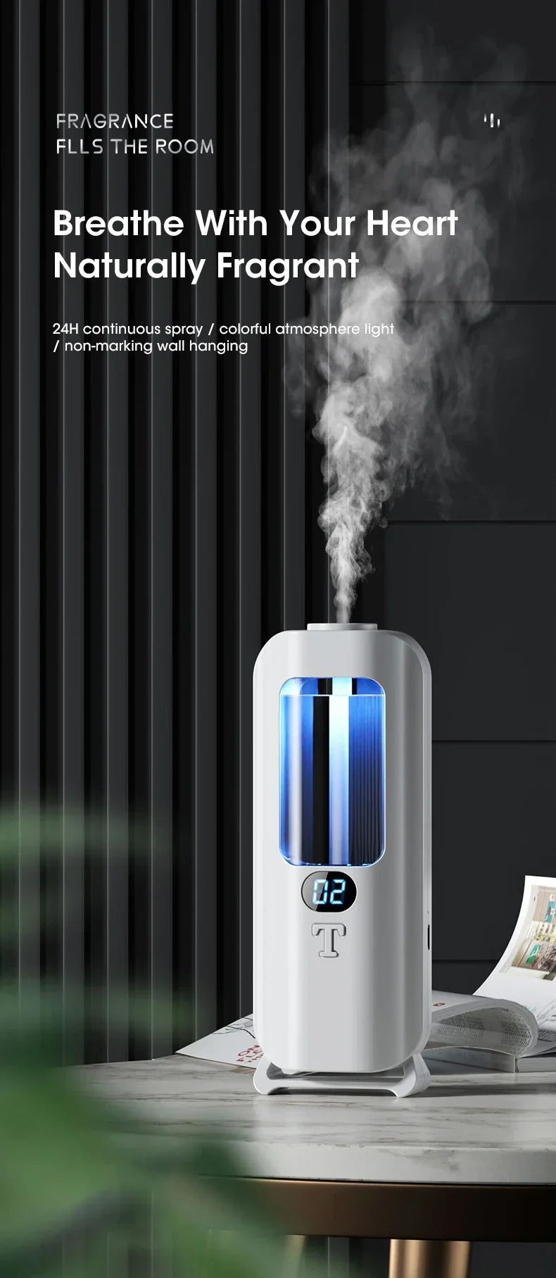 Rechargeable Essential Oil Diffuser – 5 Mode Aroma Diffuser for Home, Car, or Room Fragrance