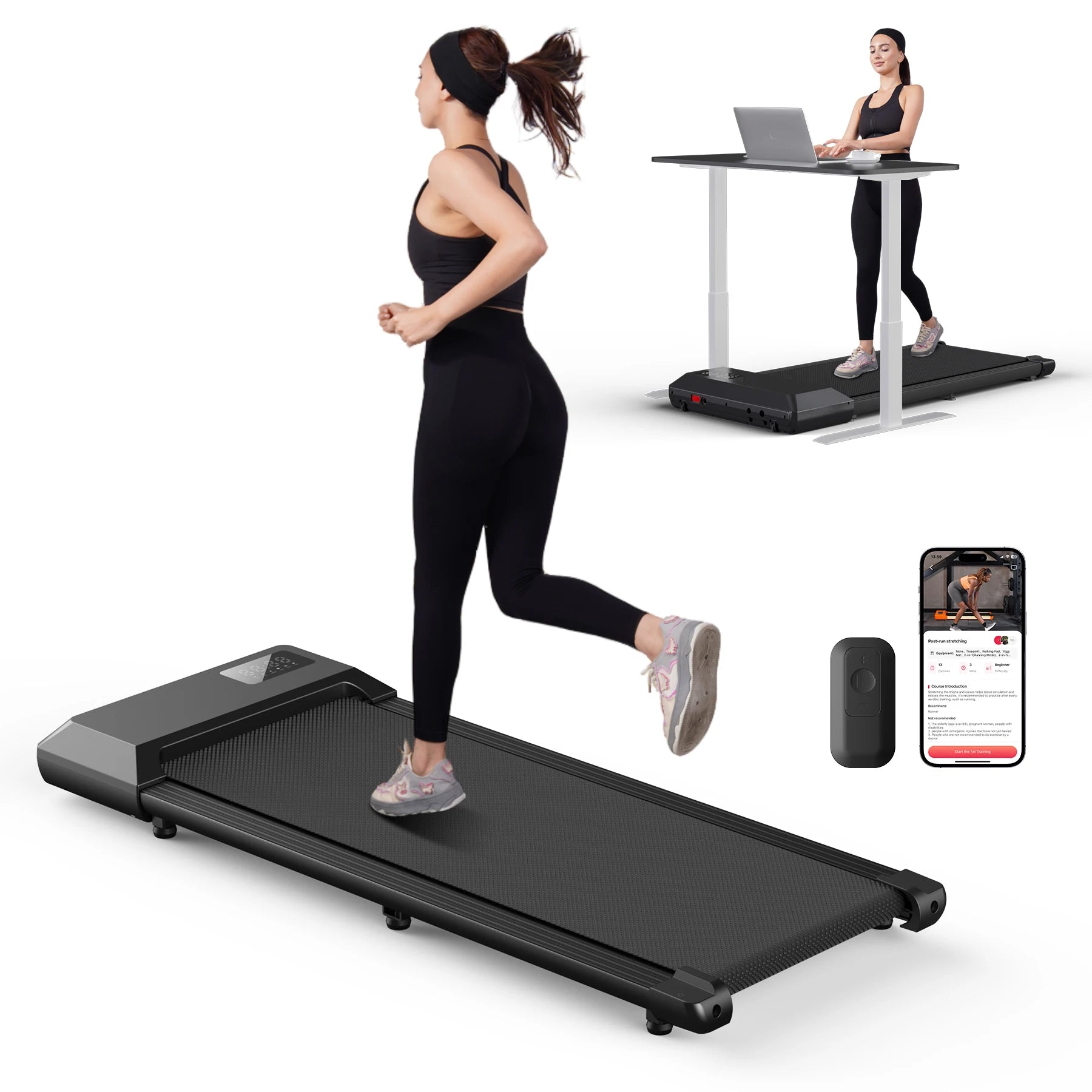 2.5HP 2-in-1 Treadmill Walking Pad (300lbs)
