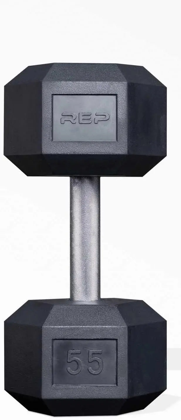 Rubber Hex Dumbbells – Singles & Pairs