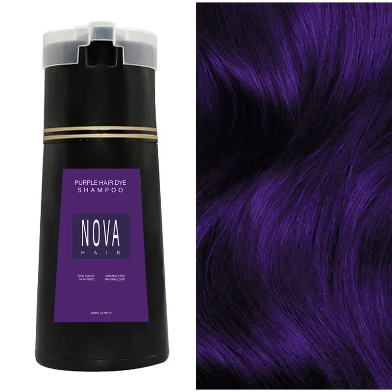 Nova 3-in-1 Hair Dyeing Shampoo – Natural Black , light brown, etc ,Hair Color & Care for Men and Women: