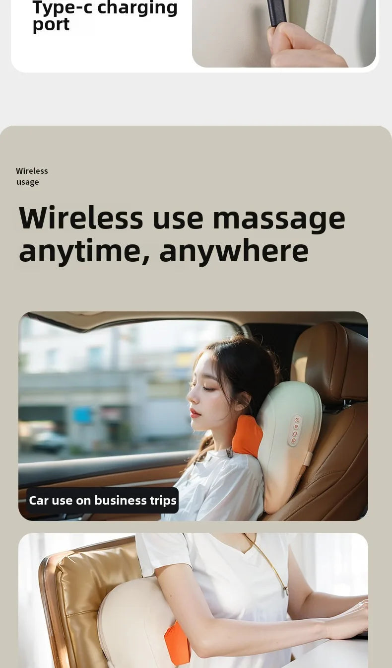 Wireless Shiatsu Massage Pillow with Heat