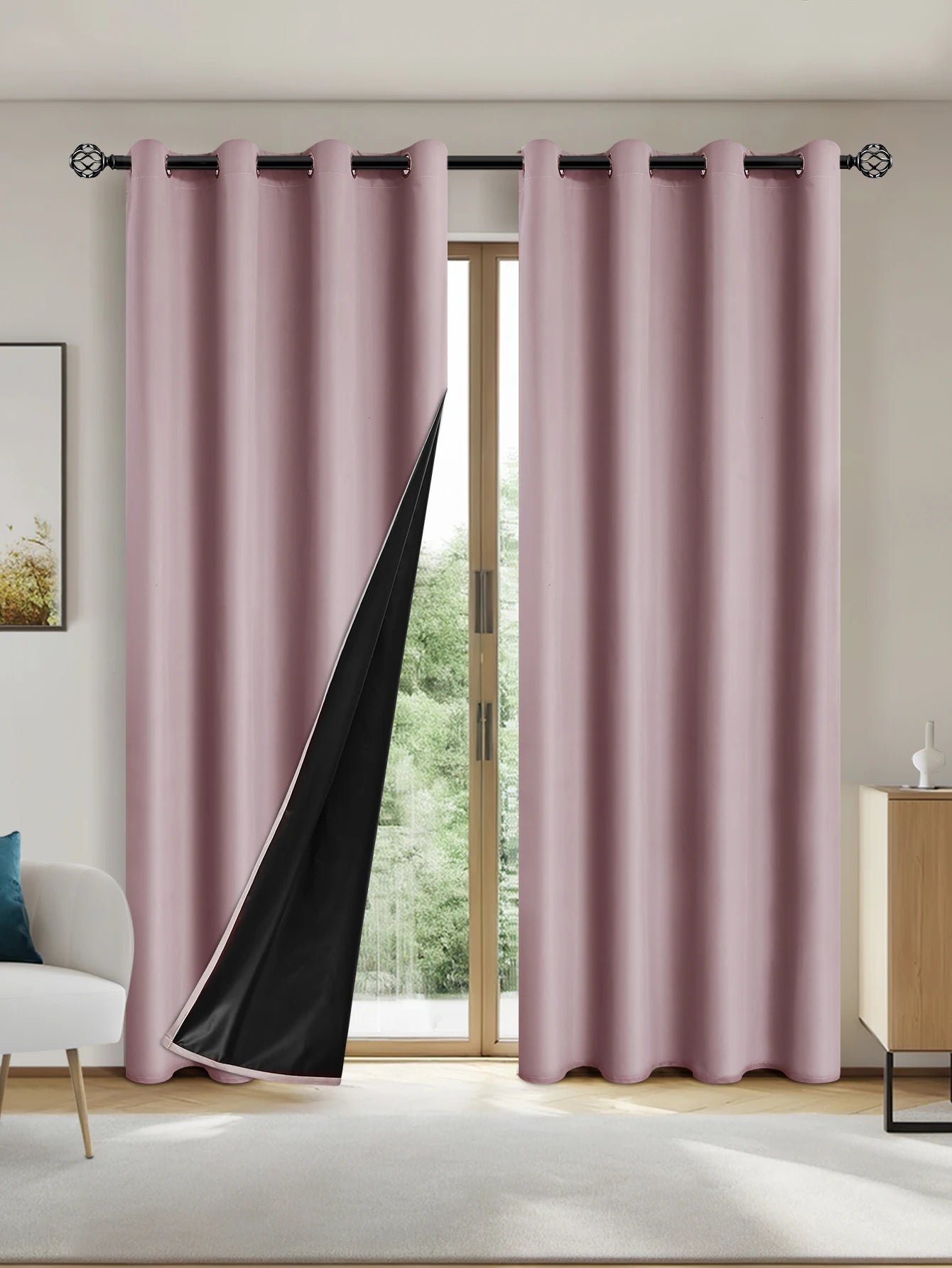 Solid Blackout Curtains with Grommets