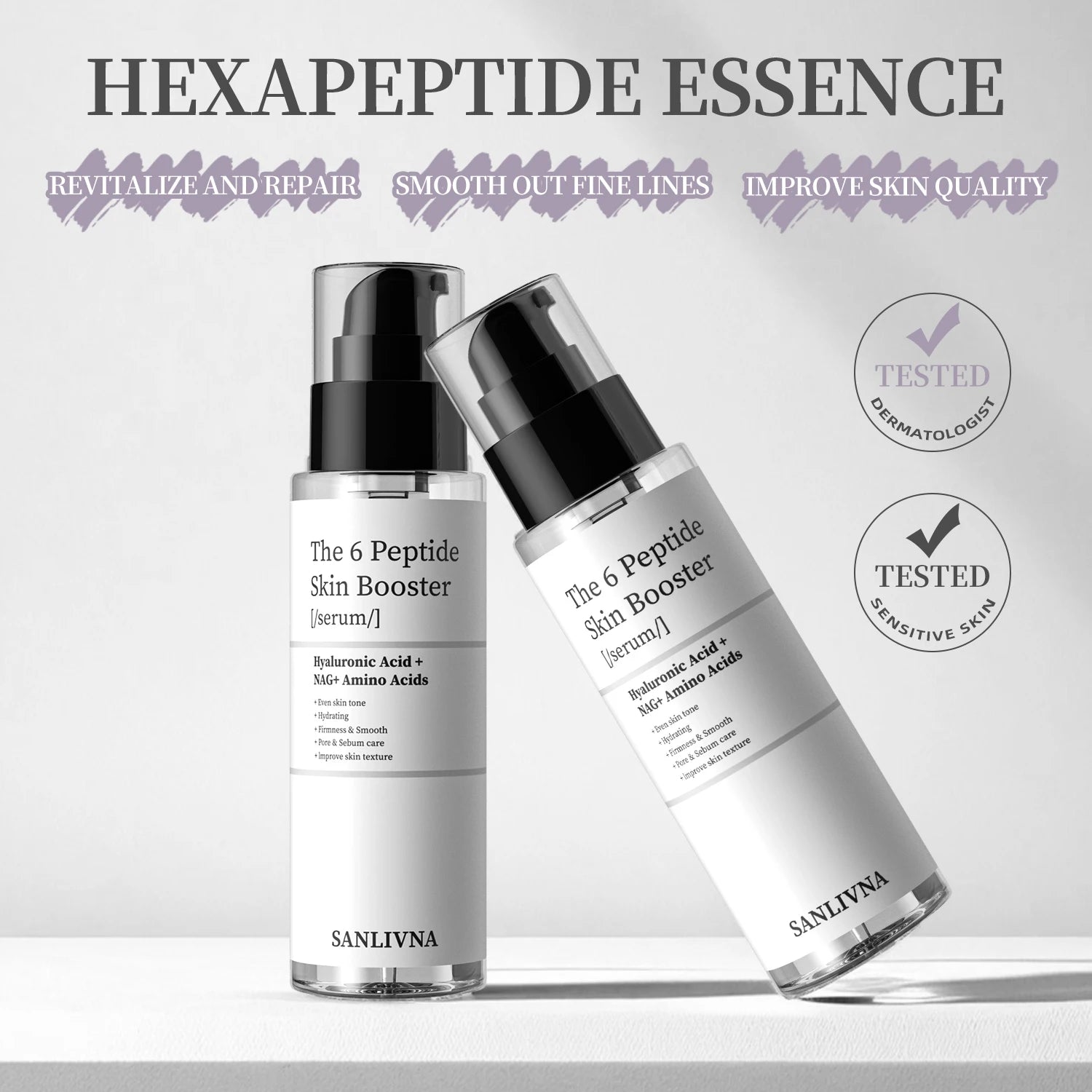 6 Peptide Essence Facial Skincare Set with Collagen