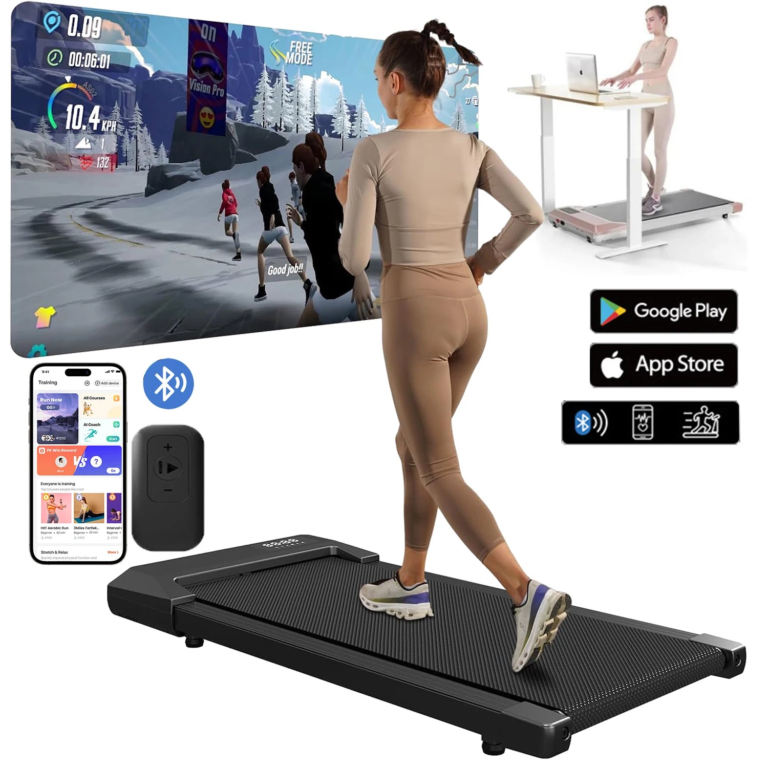 2.5HP 2-in-1 Treadmill Walking Pad (300lbs)