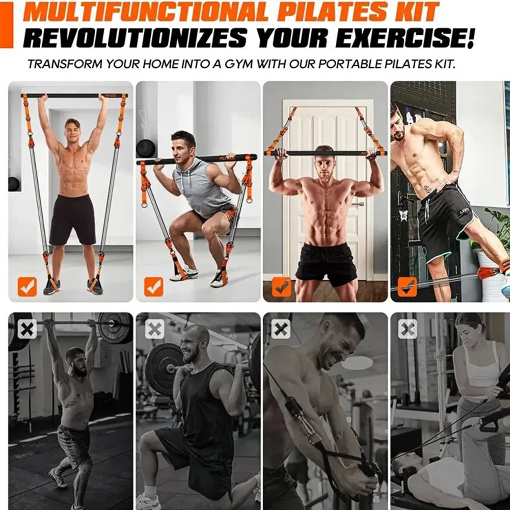 Portable Pilates Bar Kit with Resistance Bands