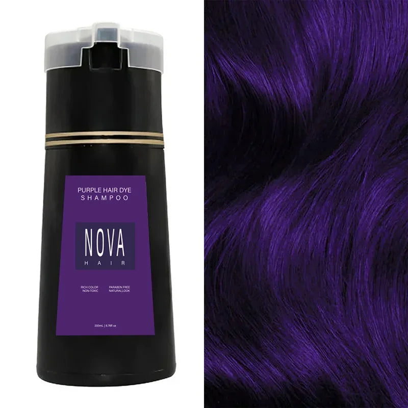 Nova 3-in-1 Hair Dyeing Shampoo – Natural Black , light brown, etc ,Hair Color & Care for Men and Women: