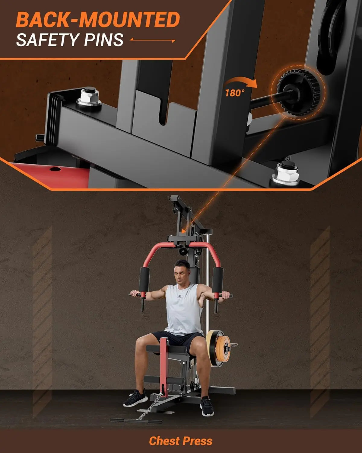 Home Gym Machine with Pulley & Leg Press
