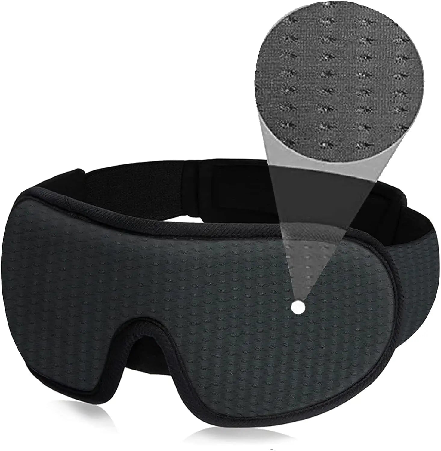 3D Sleep Eye Mask – Soft Padded Light Blockout Blindfold for Comfortable Sleeping