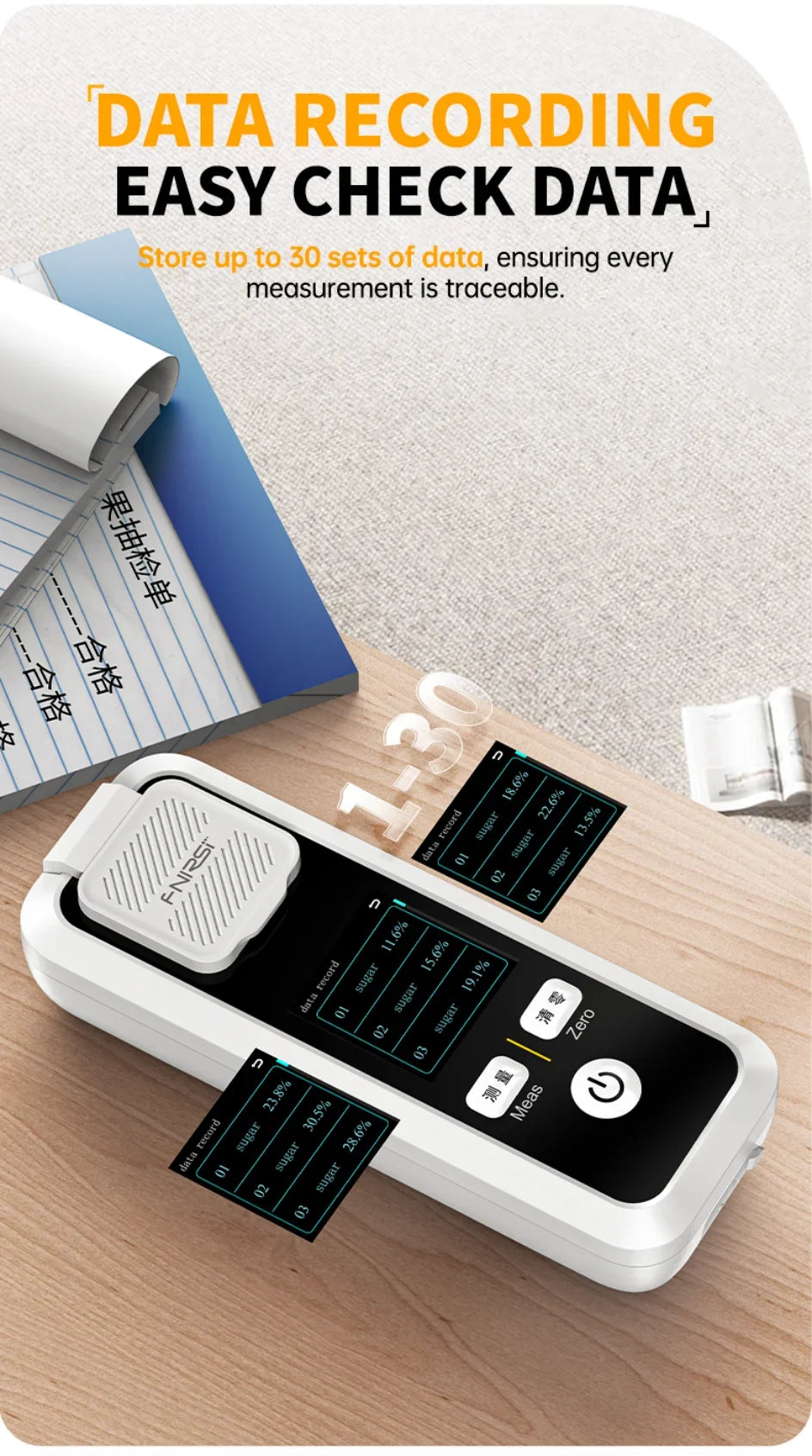 FNIRSI JBM-10/20 Intelligent Sugar Tester – High Precision Fruit Sweetness & Glucose Meter Tool