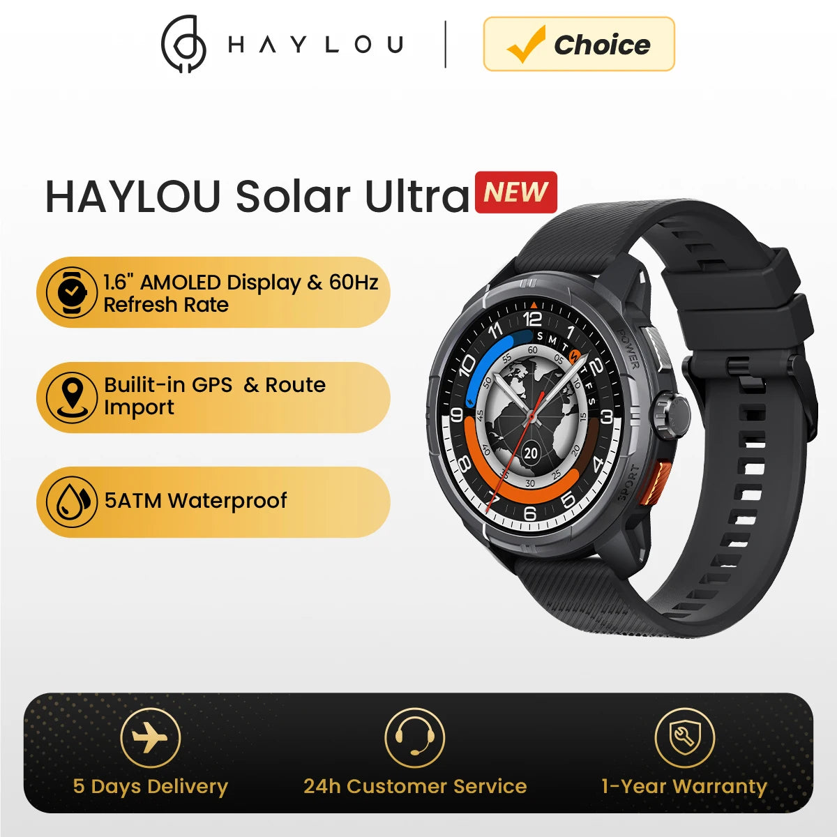 HAYLOU Solar Ultra GPS Smartwatch
