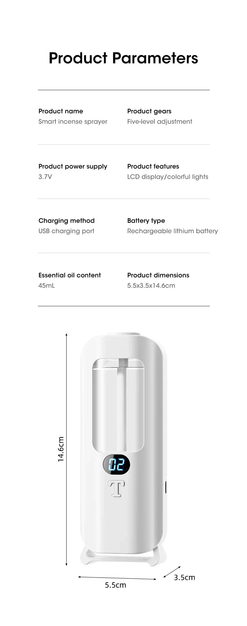 Rechargeable Essential Oil Diffuser – 5 Mode Aroma Diffuser for Home, Car, or Room Fragrance