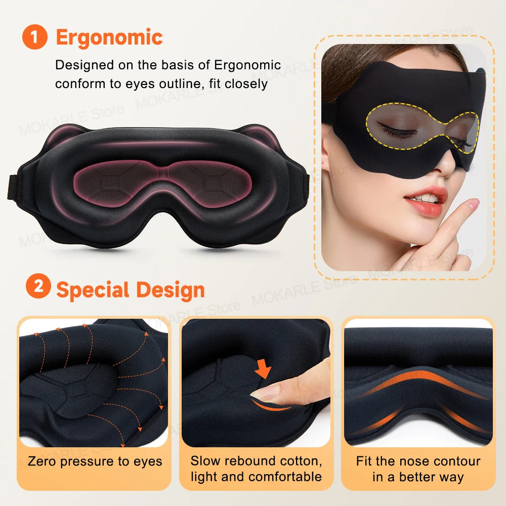 3D Sleeping Mask – Breathable Eye Mask for Travel & Home
