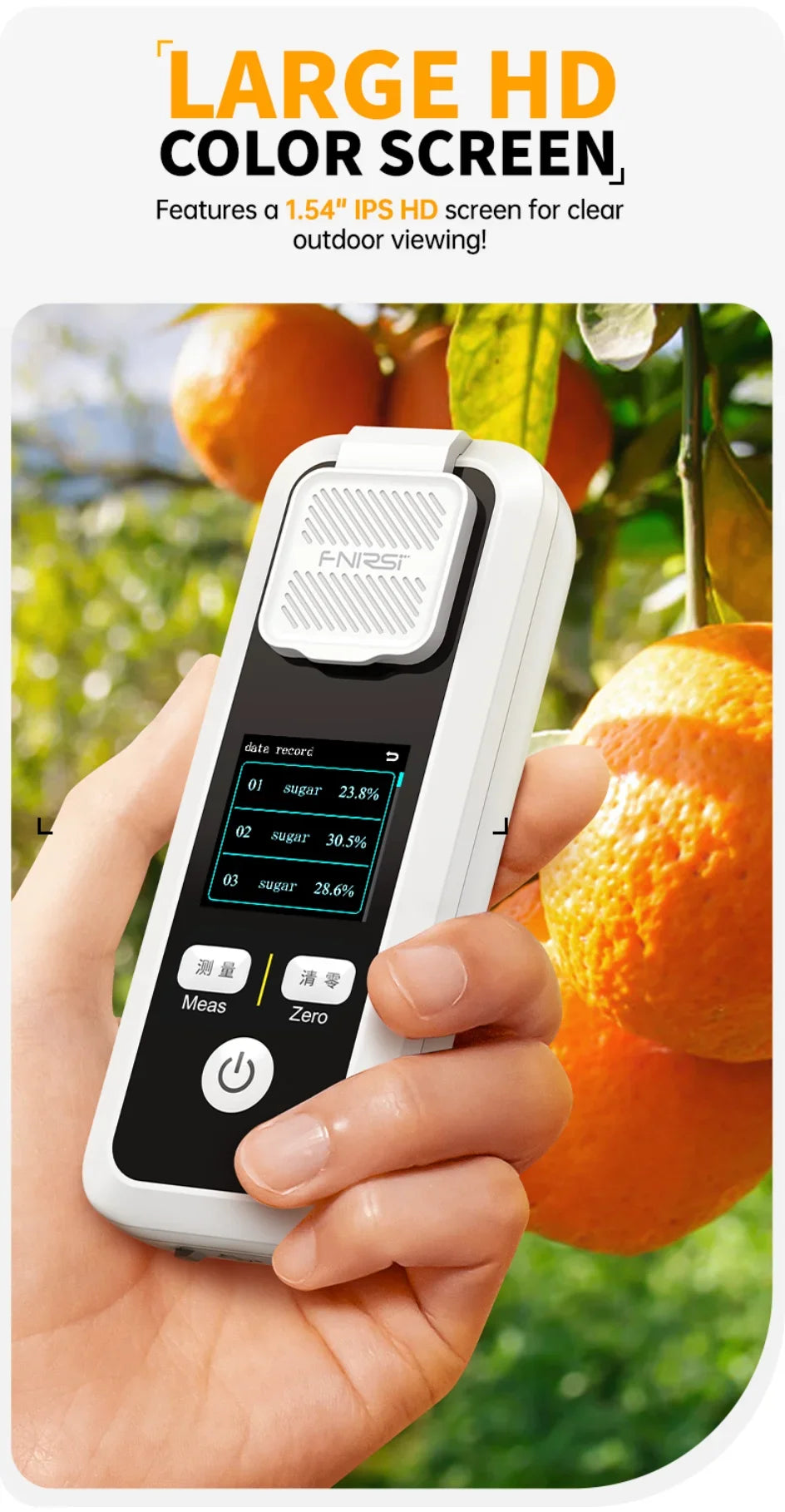 FNIRSI JBM-10/20 Intelligent Sugar Tester – High Precision Fruit Sweetness & Glucose Meter Tool