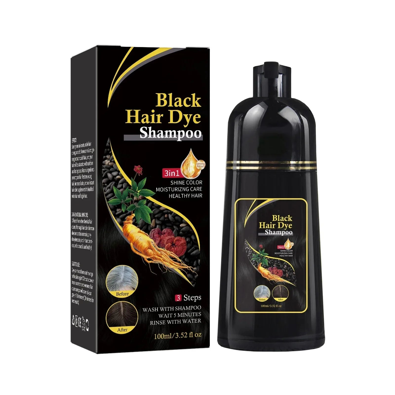 Nova 3-in-1 Hair Dyeing Shampoo – Natural Black , light brown, etc ,Hair Color & Care for Men and Women: