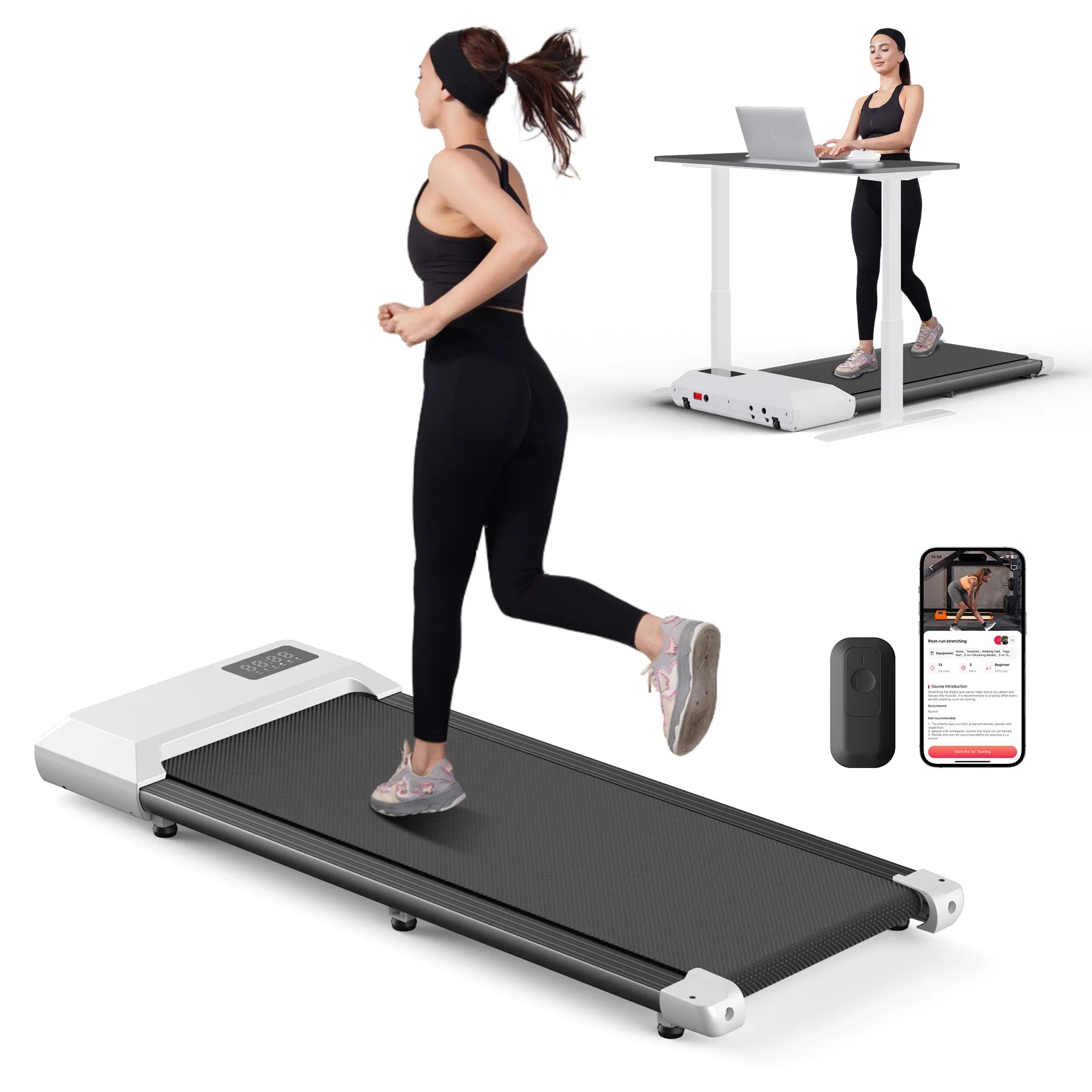 2.5HP 2-in-1 Treadmill Walking Pad (300lbs)