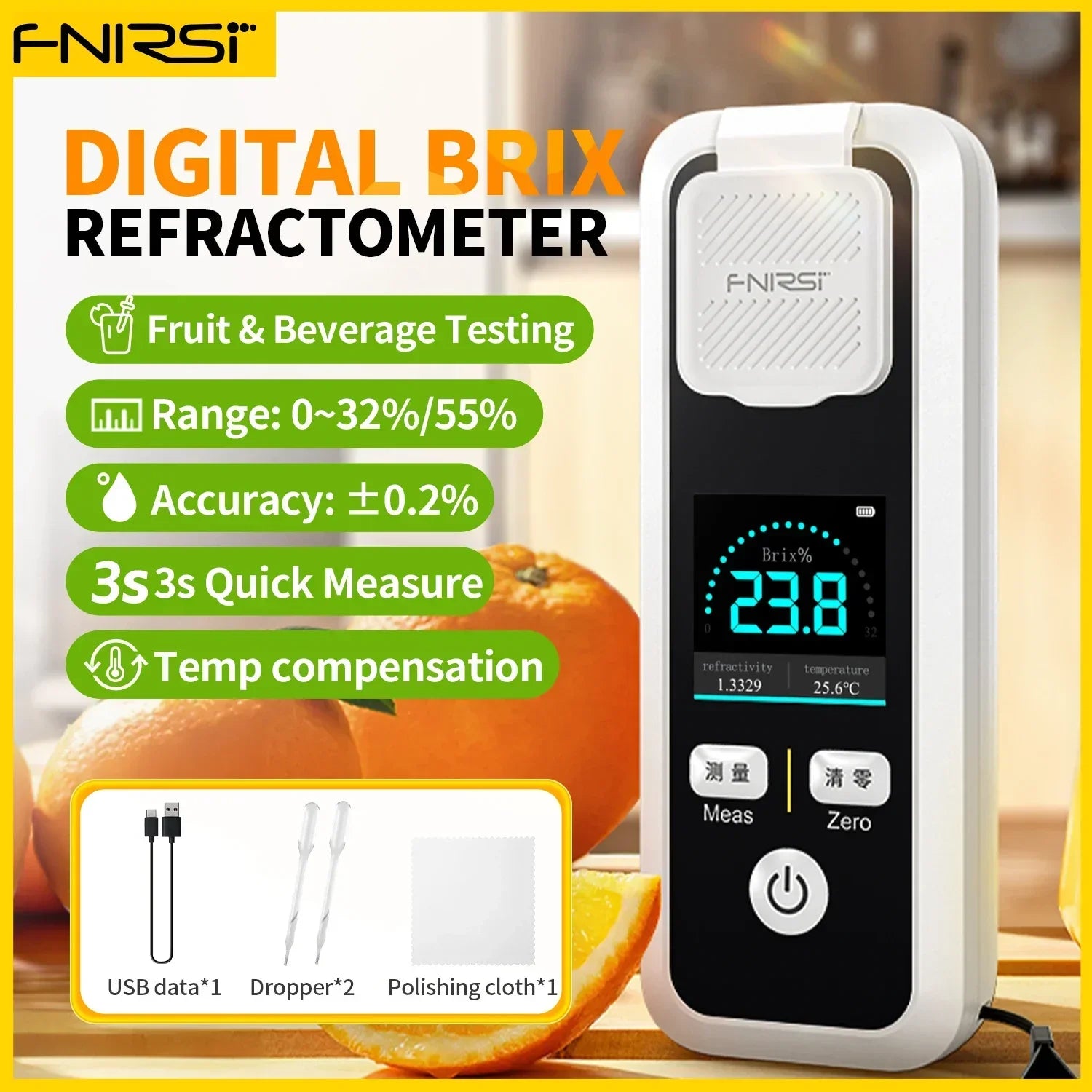 FNIRSI JBM-10/20 Intelligent Sugar Tester – High Precision Fruit Sweetness & Glucose Meter Tool