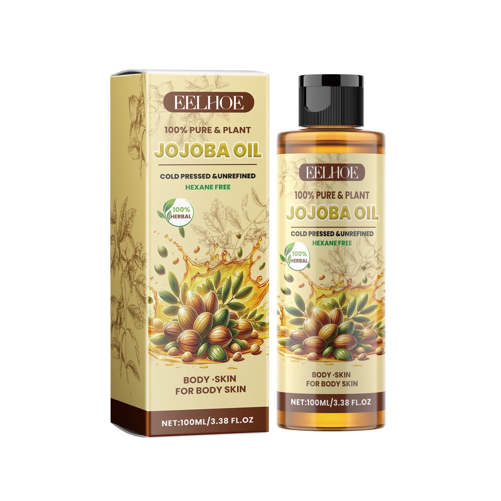 Jojoba Natural Essential Oil – Moisturizing & Relaxing Body Massage Oil