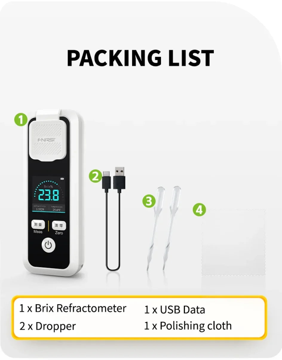 FNIRSI JBM-10/20 Intelligent Sugar Tester – High Precision Fruit Sweetness & Glucose Meter Tool