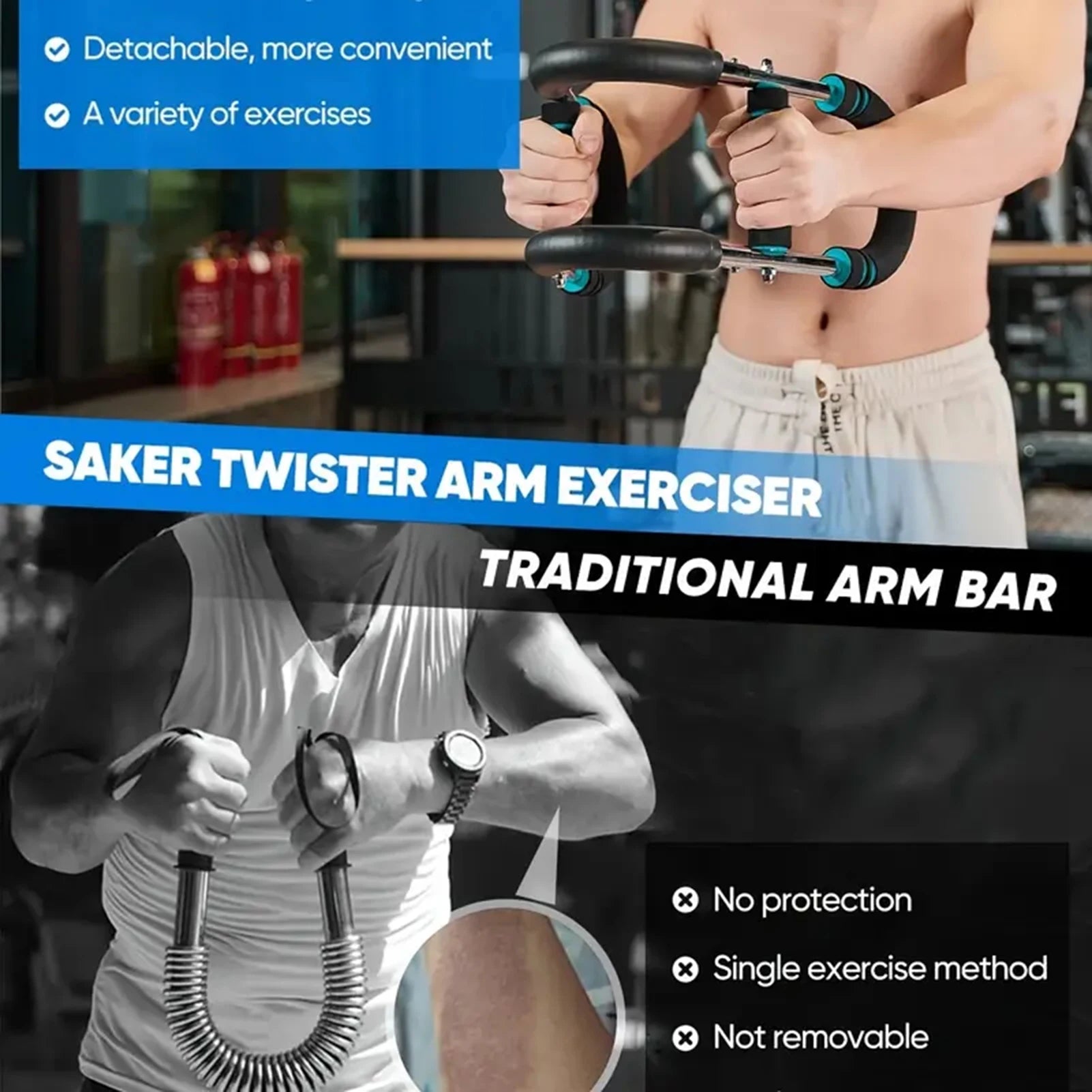 U-Shape Hand Gripper & Power Twister Bar – Arm Trainer for Men and Women Home