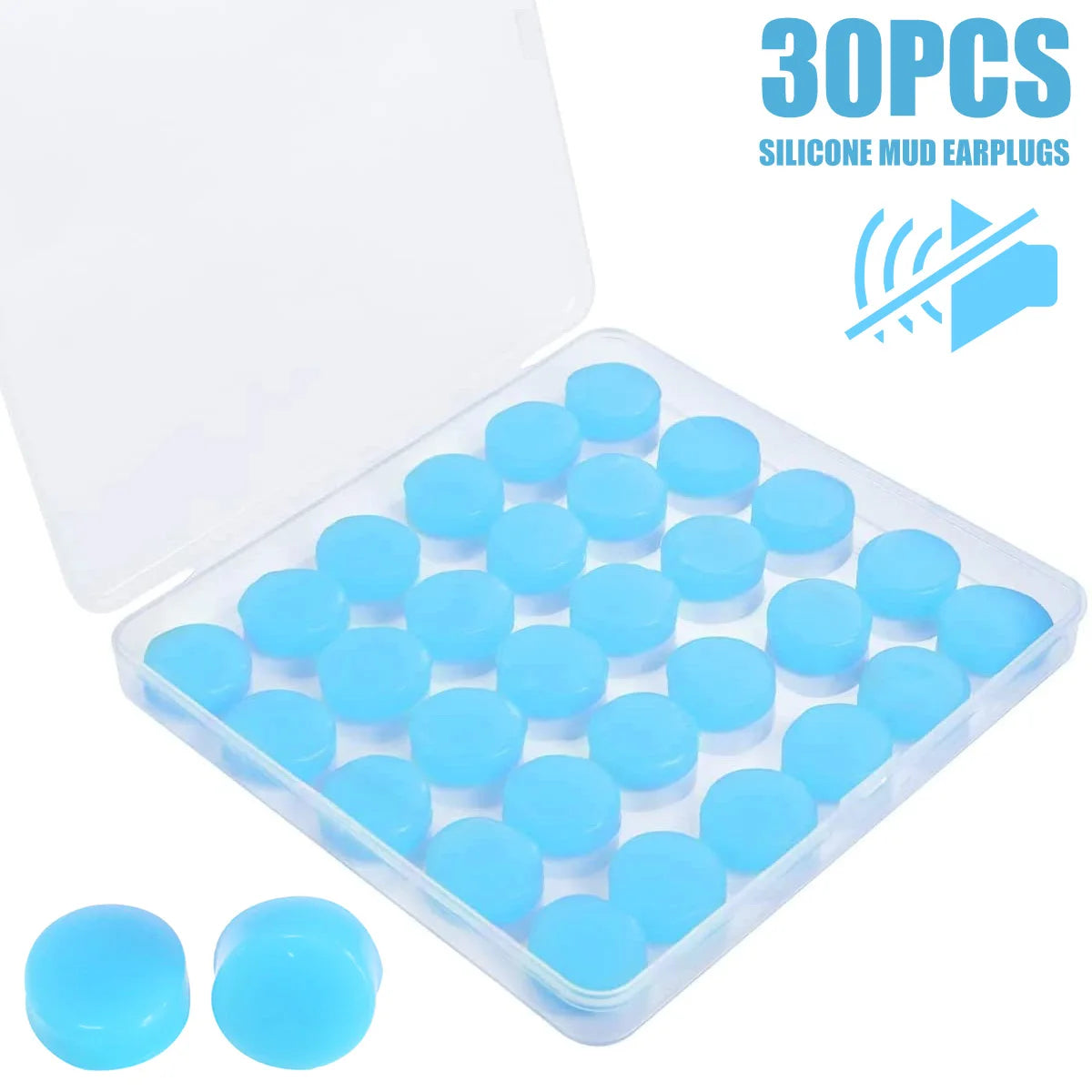 30Pcs Reusable Silicone Ear Plugs
