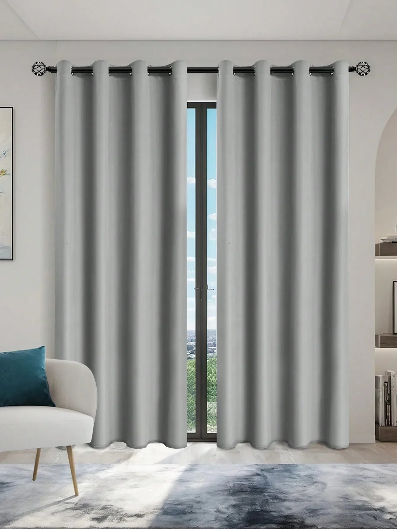 Solid Blackout Curtains with Grommets