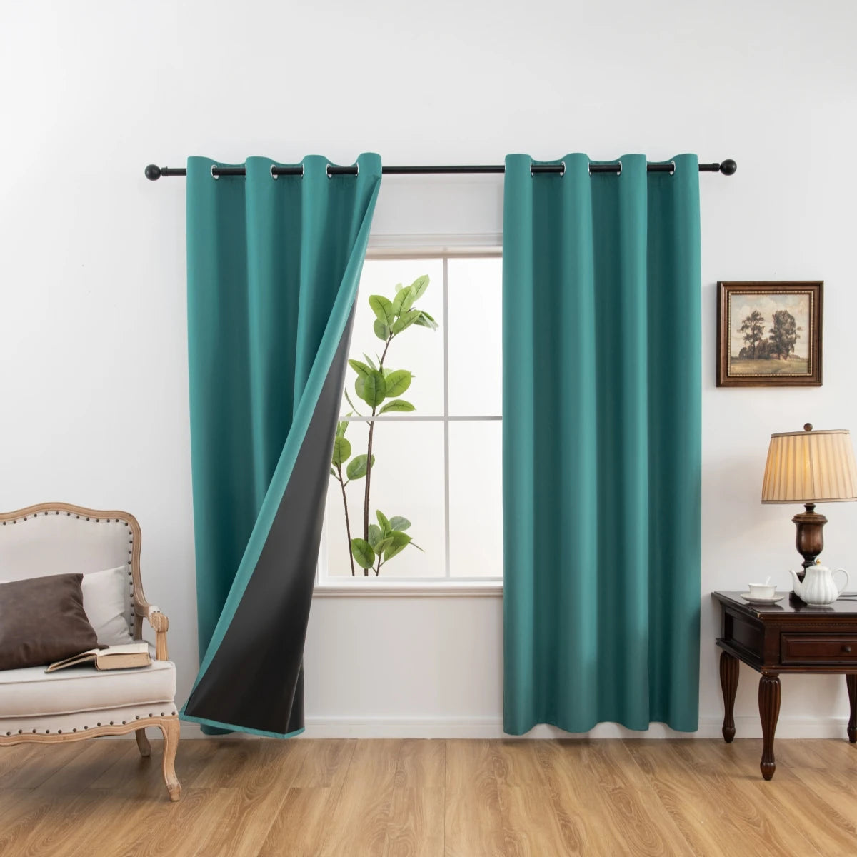 Solid Blackout Curtains with Grommets