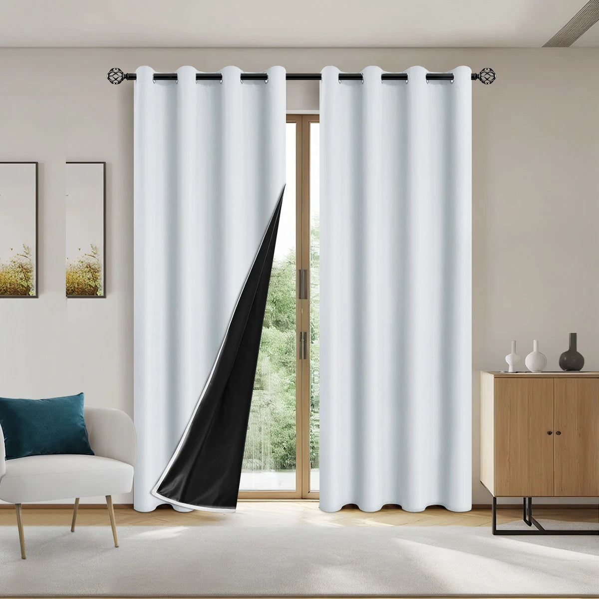 Solid Blackout Curtains with Grommets