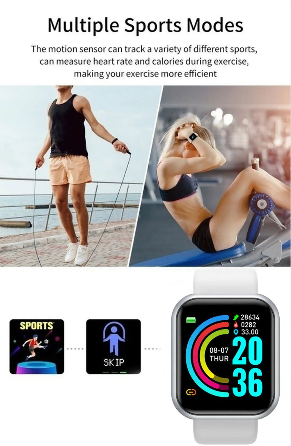 Y68 D20 Multifunctional Smartwatch