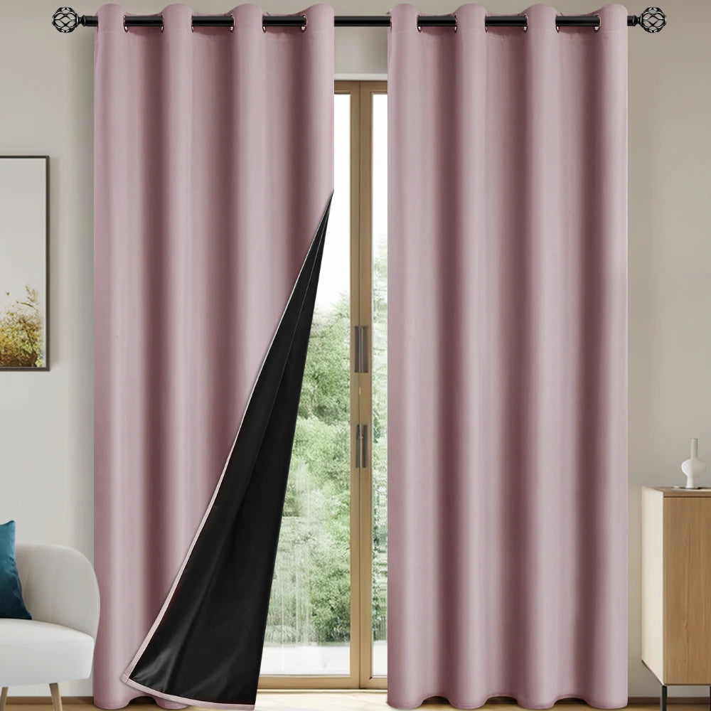 Solid Blackout Curtains with Grommets