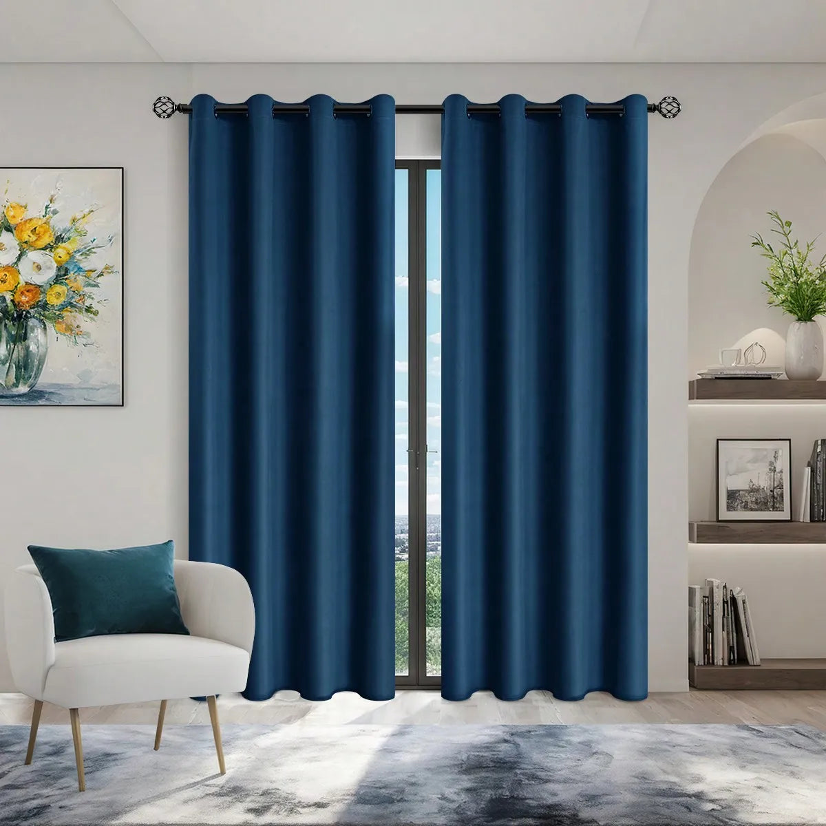 Solid Blackout Curtains with Grommets