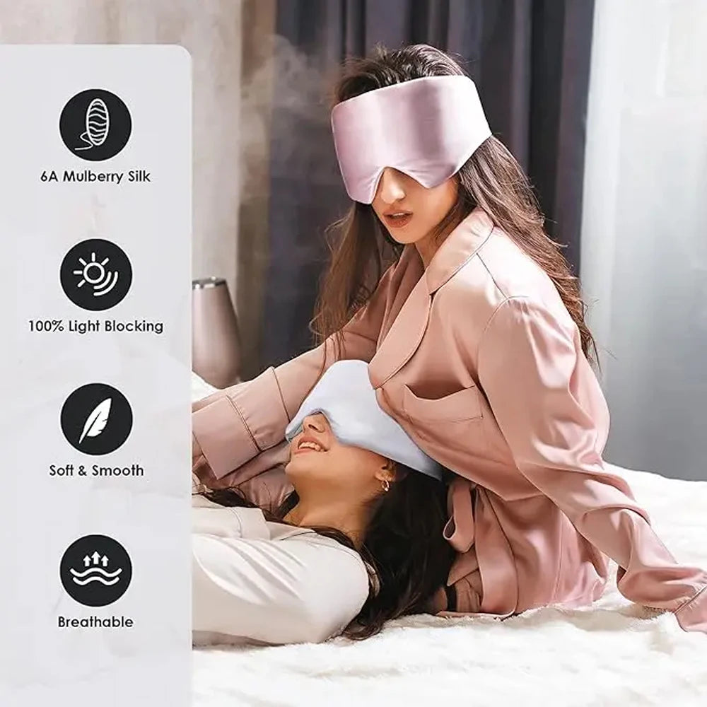 Mulberry Silk Sleeping Mask – Soft Padded Eyepatch for Travel & Sleep