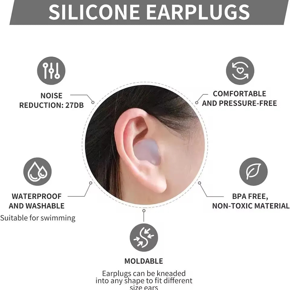 Soft Silicone Reusable Ear Plugs