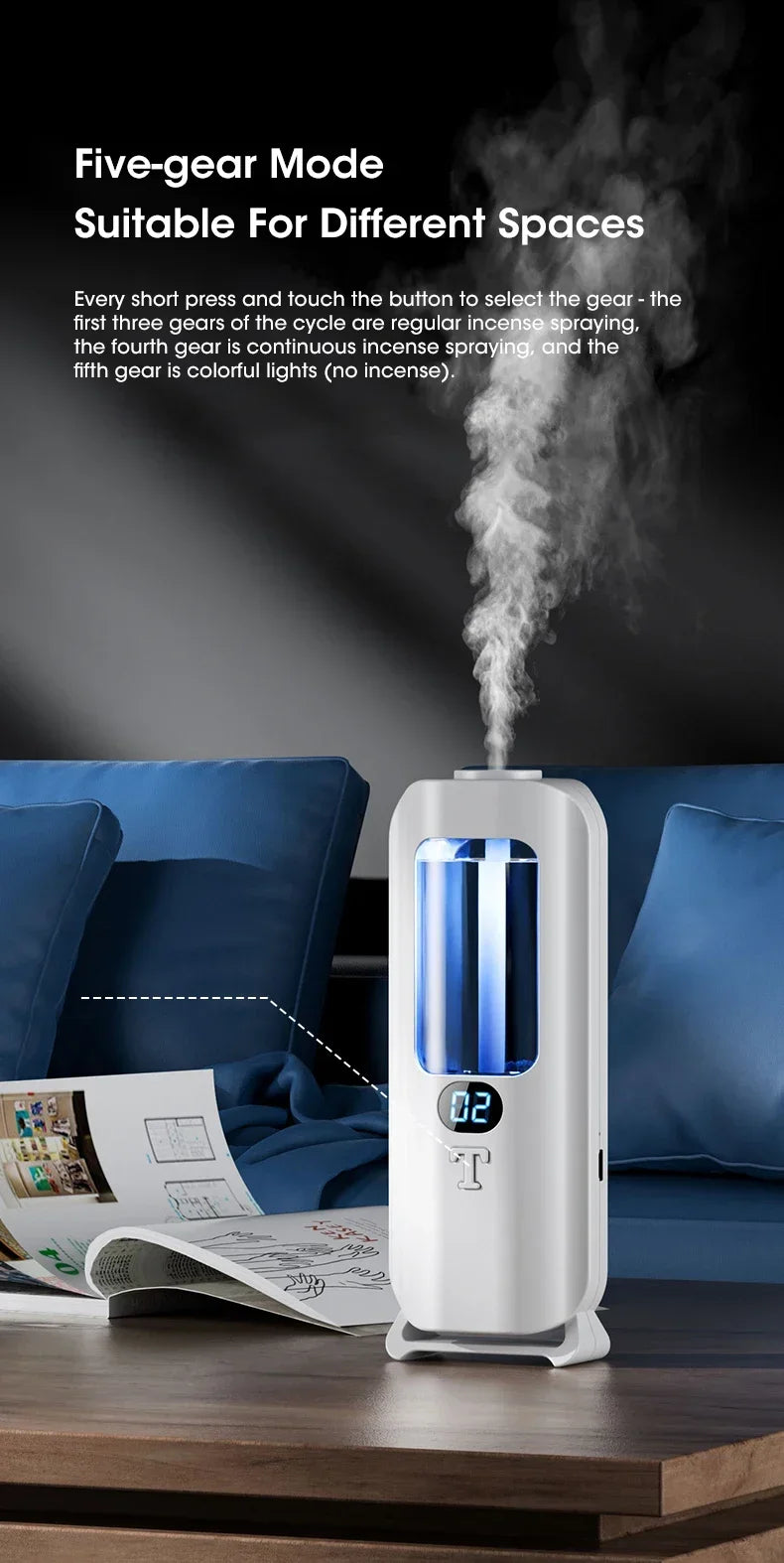 Rechargeable Essential Oil Diffuser – 5 Mode Aroma Diffuser for Home, Car, or Room Fragrance