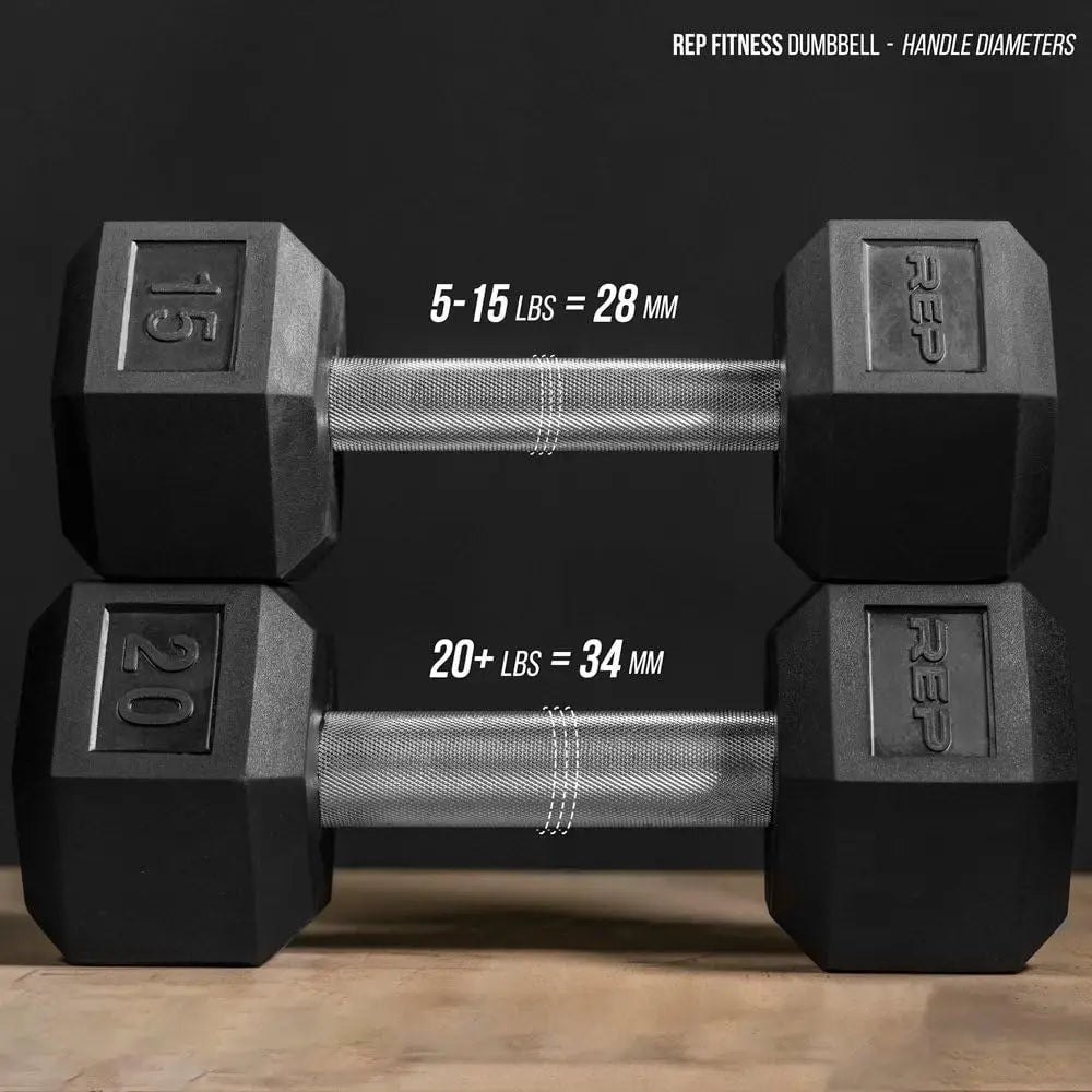 Rubber Hex Dumbbells – Singles & Pairs
