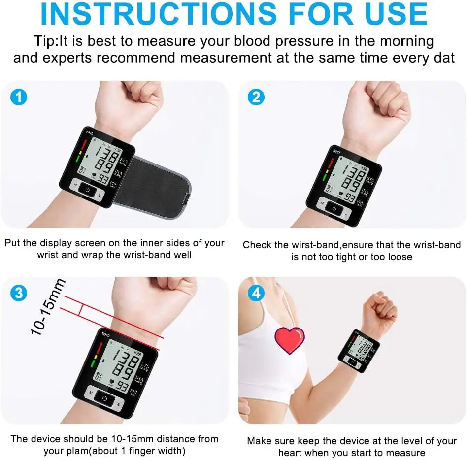 High-Accuracy Digital Wrist Blood Pressure Monitor