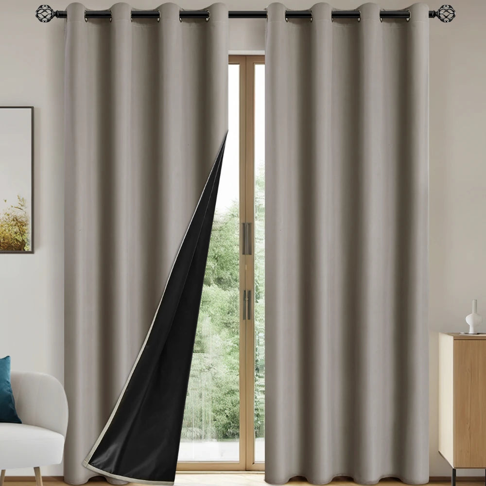 Solid Blackout Curtains with Grommets