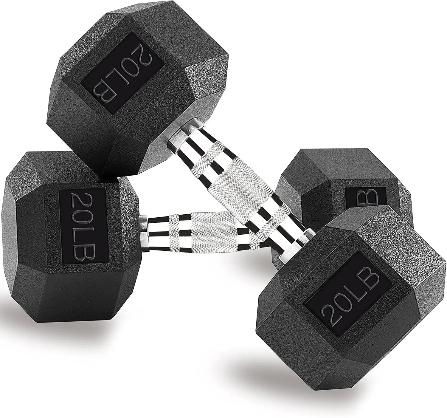 Hex Dumbbells Rubber Coated Free Weights
